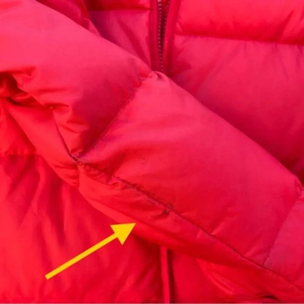Steve & Barry’s Quilted Cherry Red Double Down Jacket Size Med